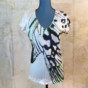 Calvin Klein Jeans V neck butterfly top